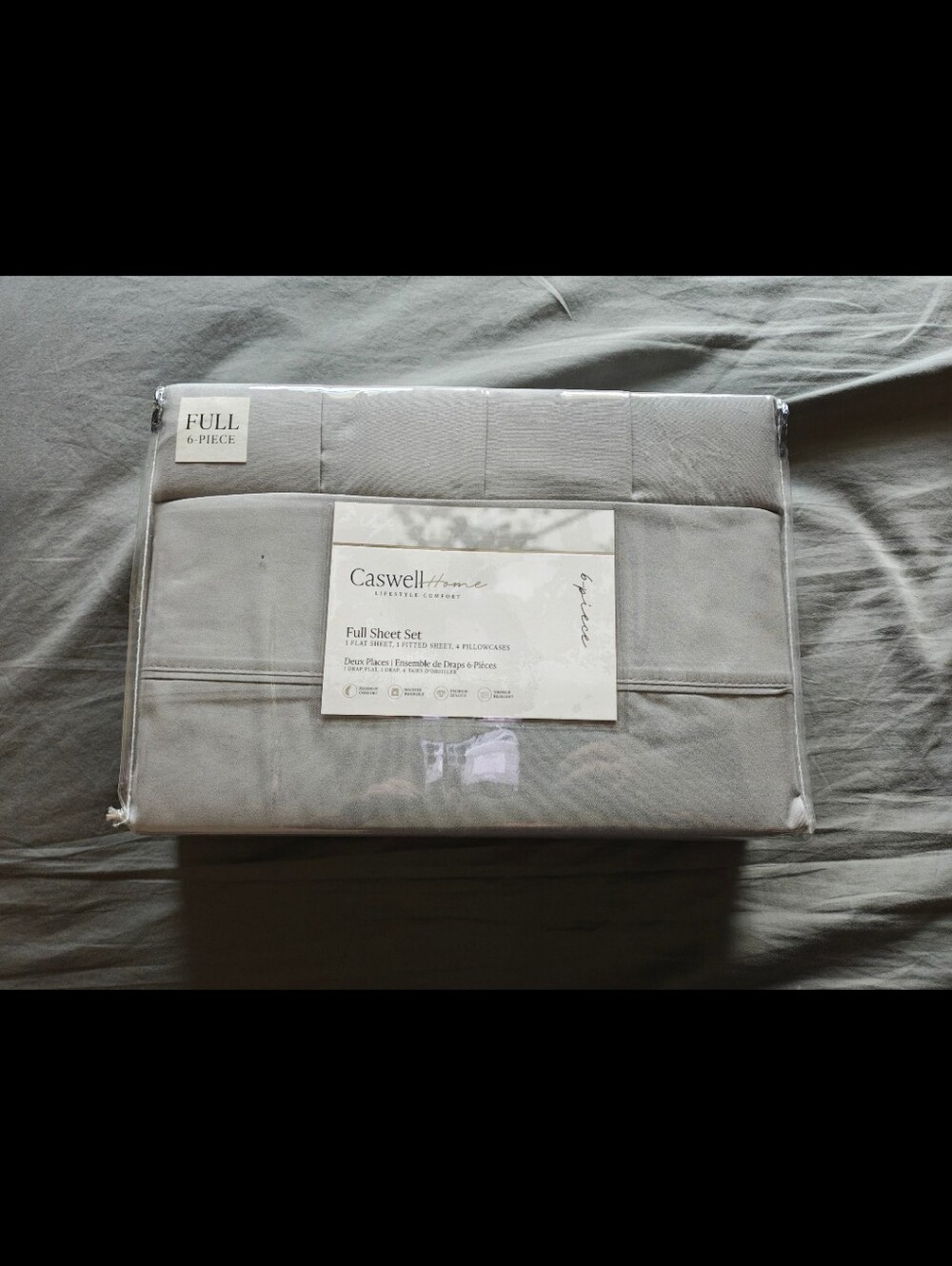Caswell Home Full Sheet Set - Light Gray